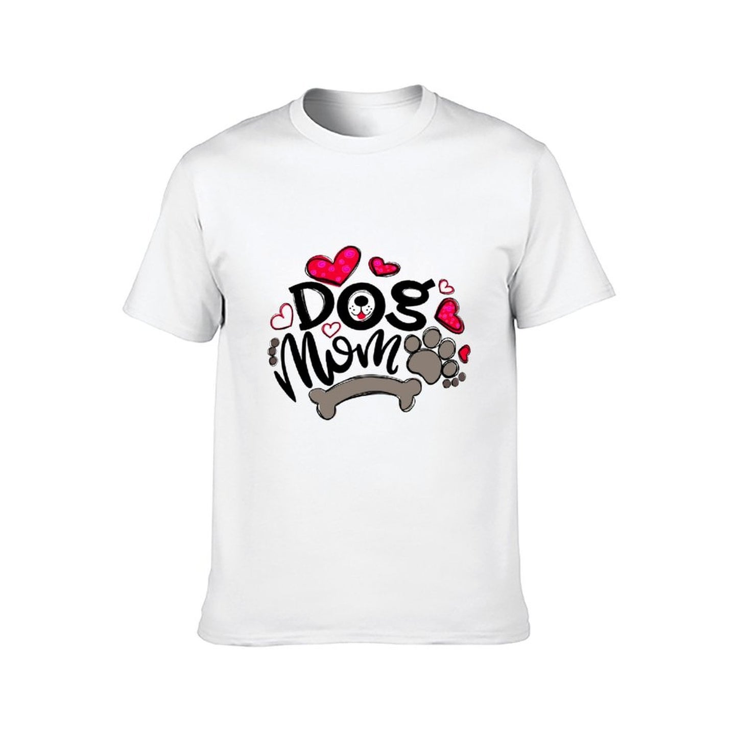 Inkmay Casual Cotton T-shirt Heart Bone Paw Print Dog Design Unisex T-shirtStreetLine Smooth Feel T-Shirt