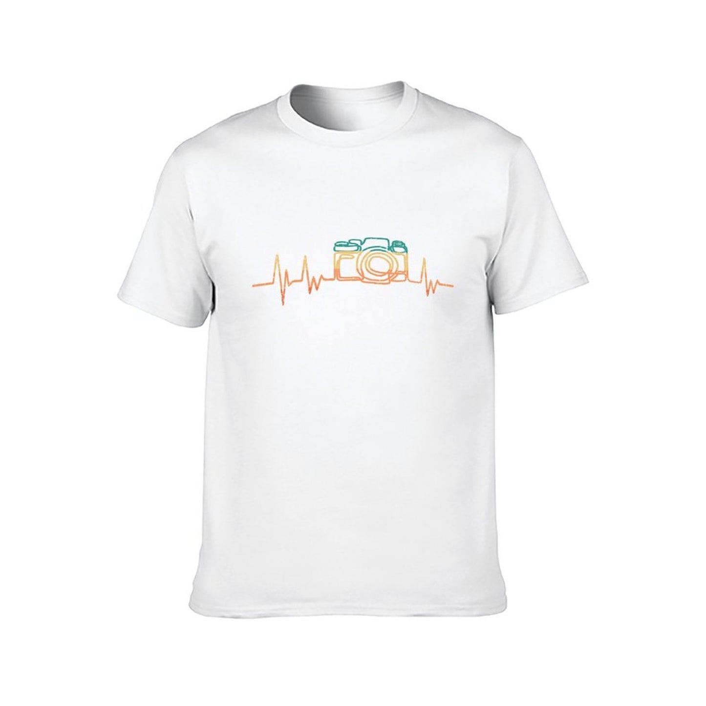 Inkmay Casual Cotton T-shirt Abstract Geometric Shapes In Warm Colors Unisex T-shirtCasual Everyday T-Shirt
