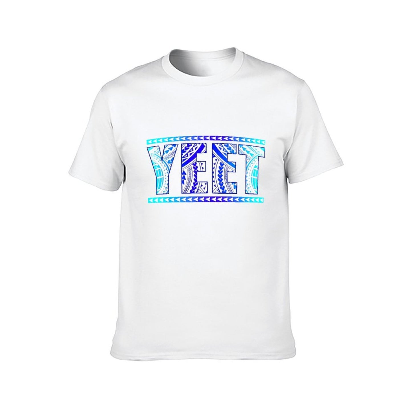 Inkmay Casual Cotton T-shirt Bold Blue Tribal Art Print Design Unisex T-shirtHigh-Quality RelaxFit T-Shirt