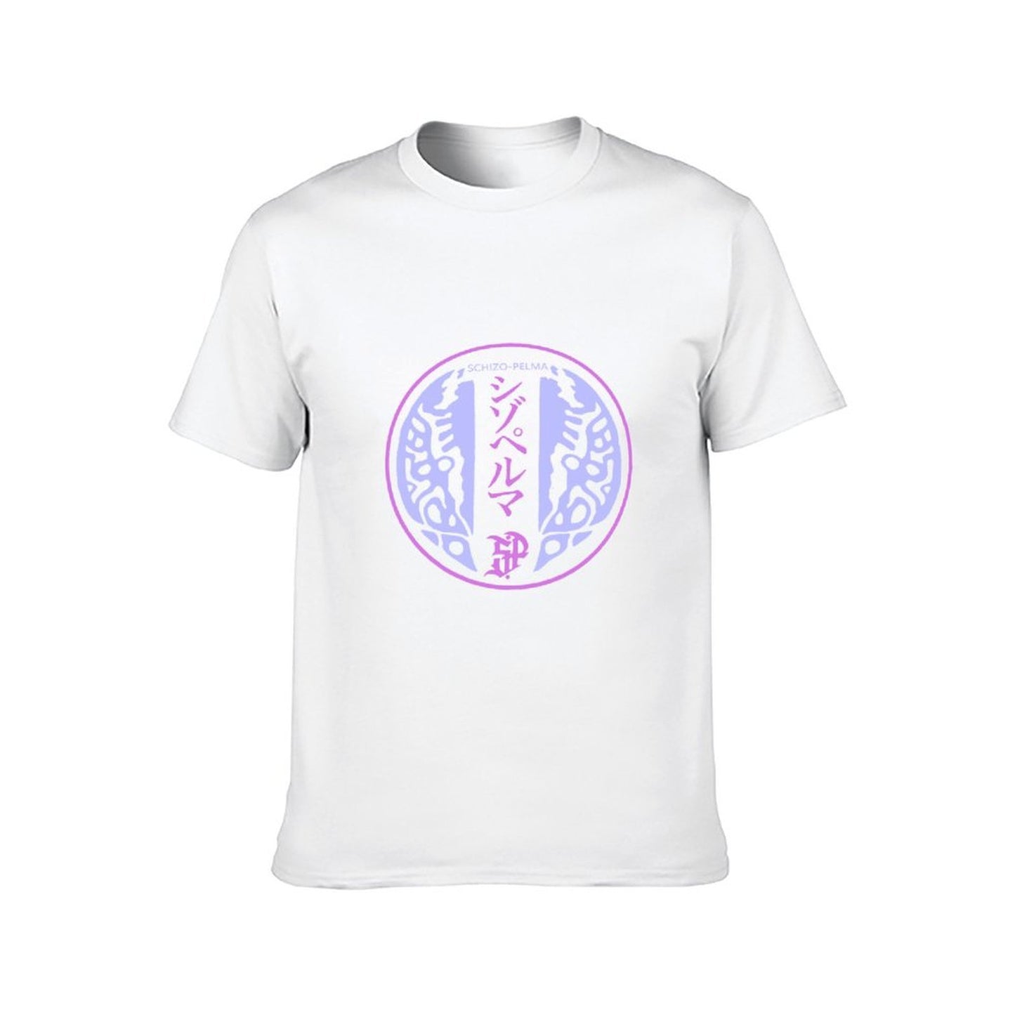 Inkmay Casual Cotton T-shirt Abstract Pink And Blue Wavy Design Unisex T-shirtPocket Tee Classic Fit T-Shirt