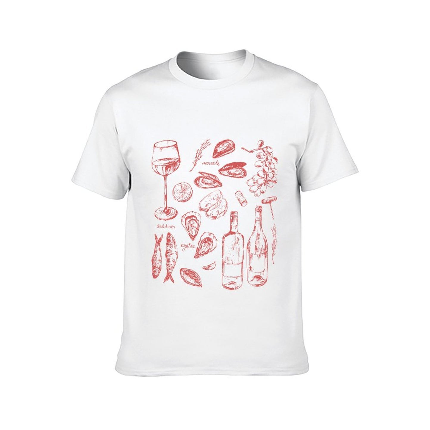 Inkmay Casual Cotton T-shirt Solid Red Background No Patterns Unisex T-shirtEverydaySeries Promotional T-Shirt
