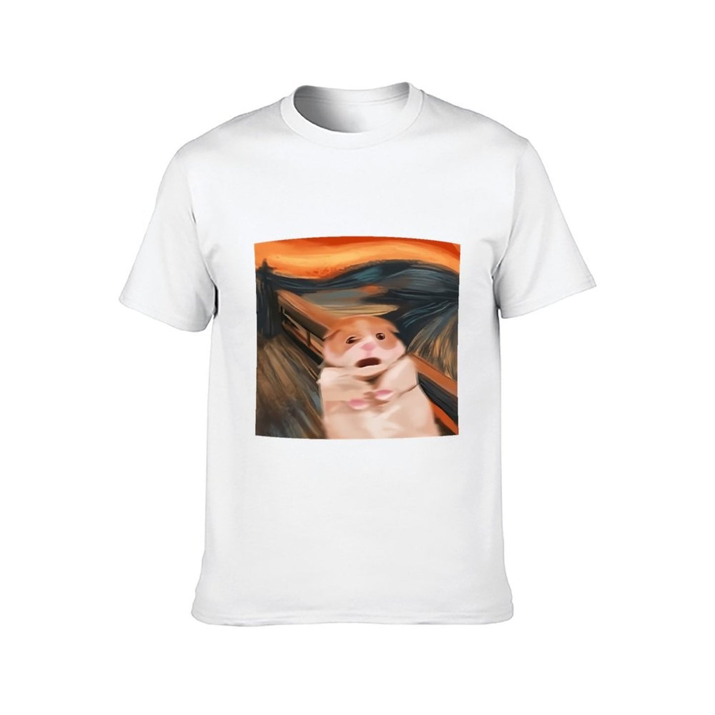 Inkmay Casual Cotton T-shirt Cute Puppy Under Car Pattern Print Unisex T-shirtActive ActiveStyle T-Shirt