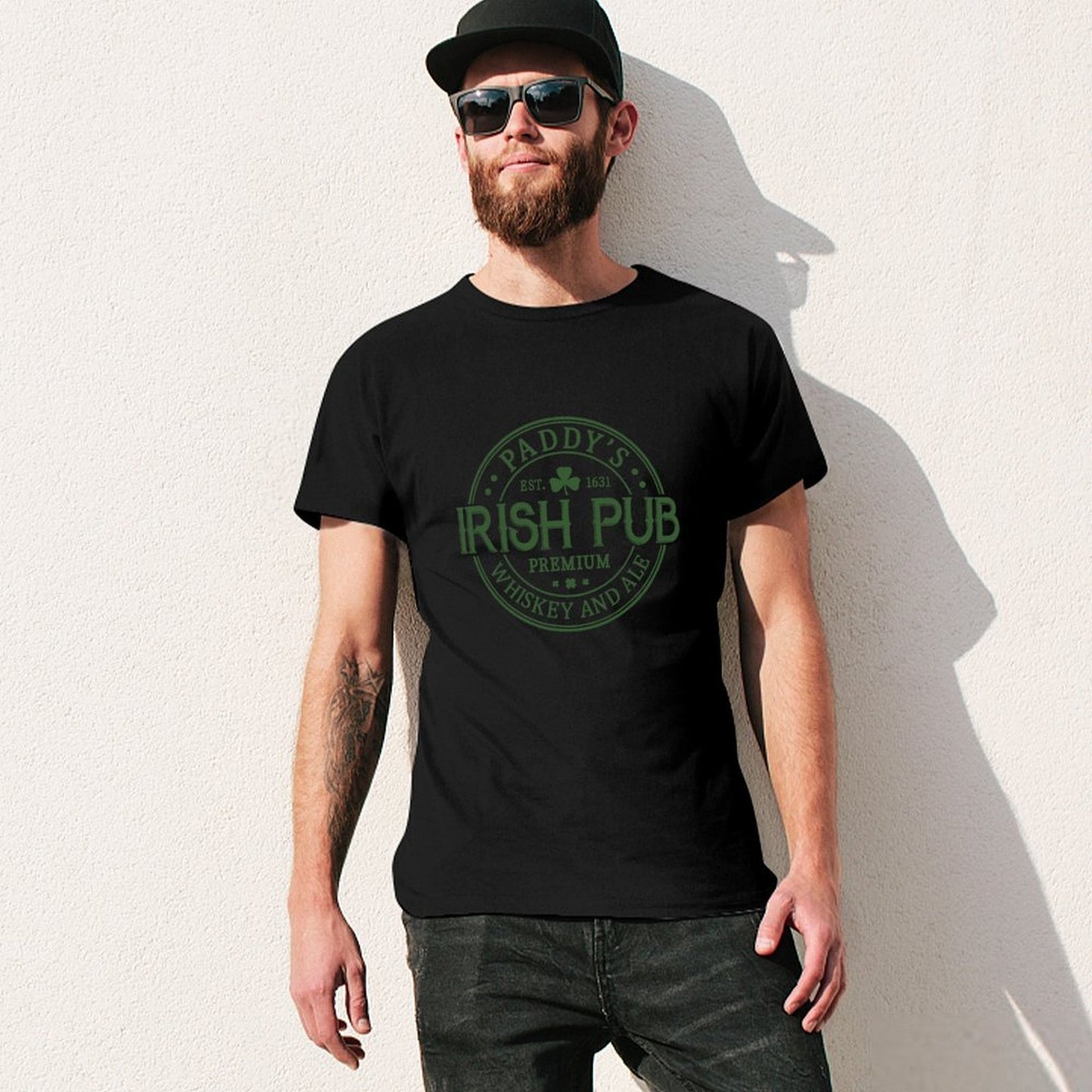 Inkmay Casual Cotton T-shirt Solid Green Background No Patterns Unisex T-shirtChill Seamless T-Shirt