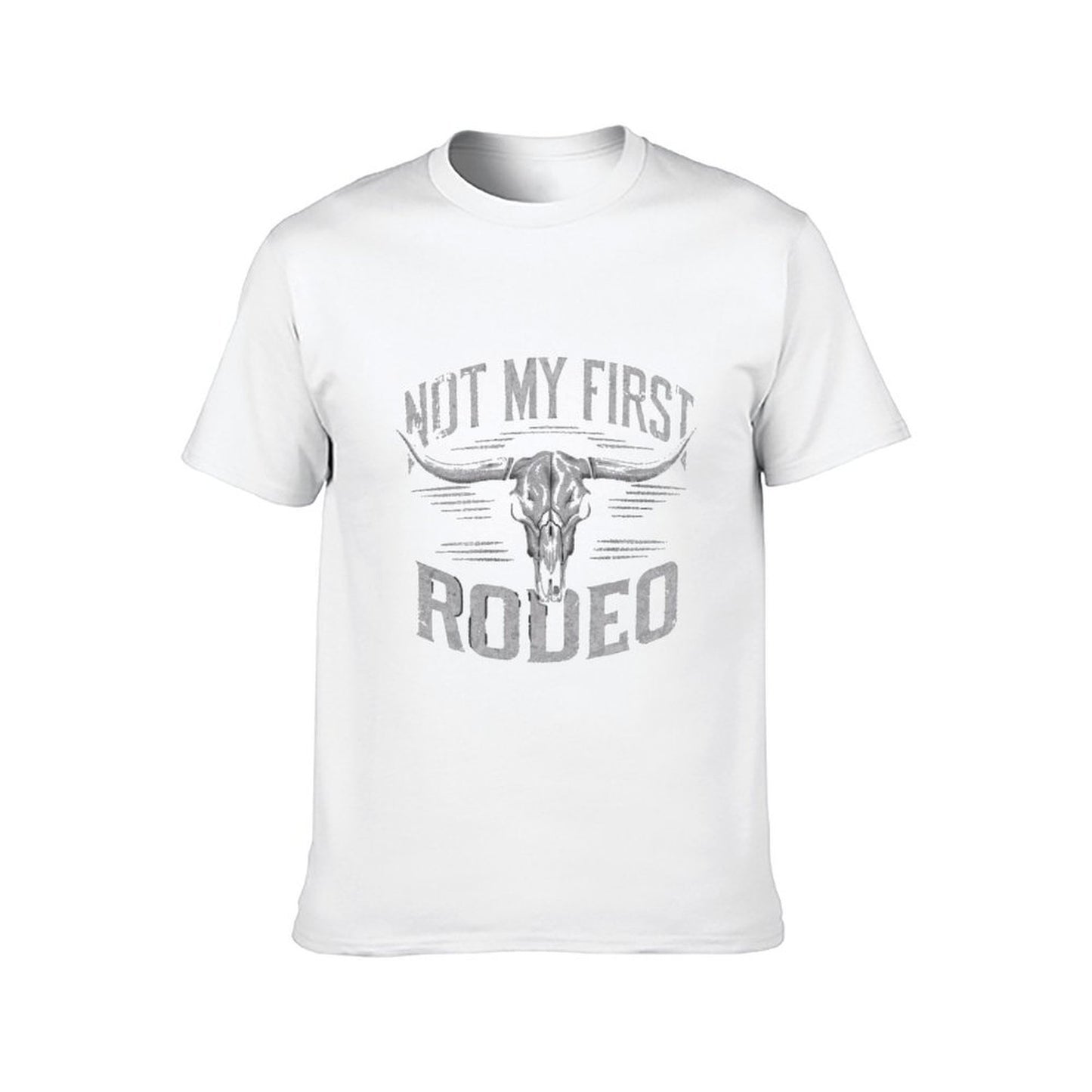 Inkmay Casual Cotton T-shirt Bull Skull With Text Overlay Design Unisex T-shirtSimple EverydayComfort T-Shirt