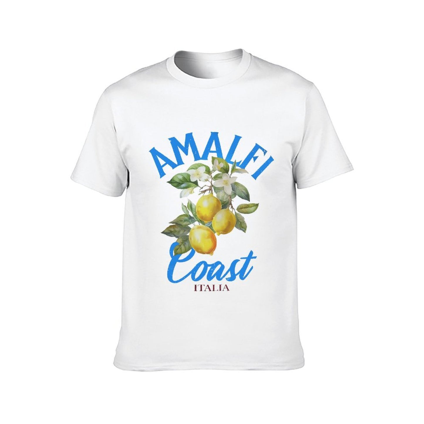 Inkmay Casual Cotton T-shirt Lemon Blossom Branch With Yellow Fruits Unisex T-shirtClean Edges Edition T-Shirt