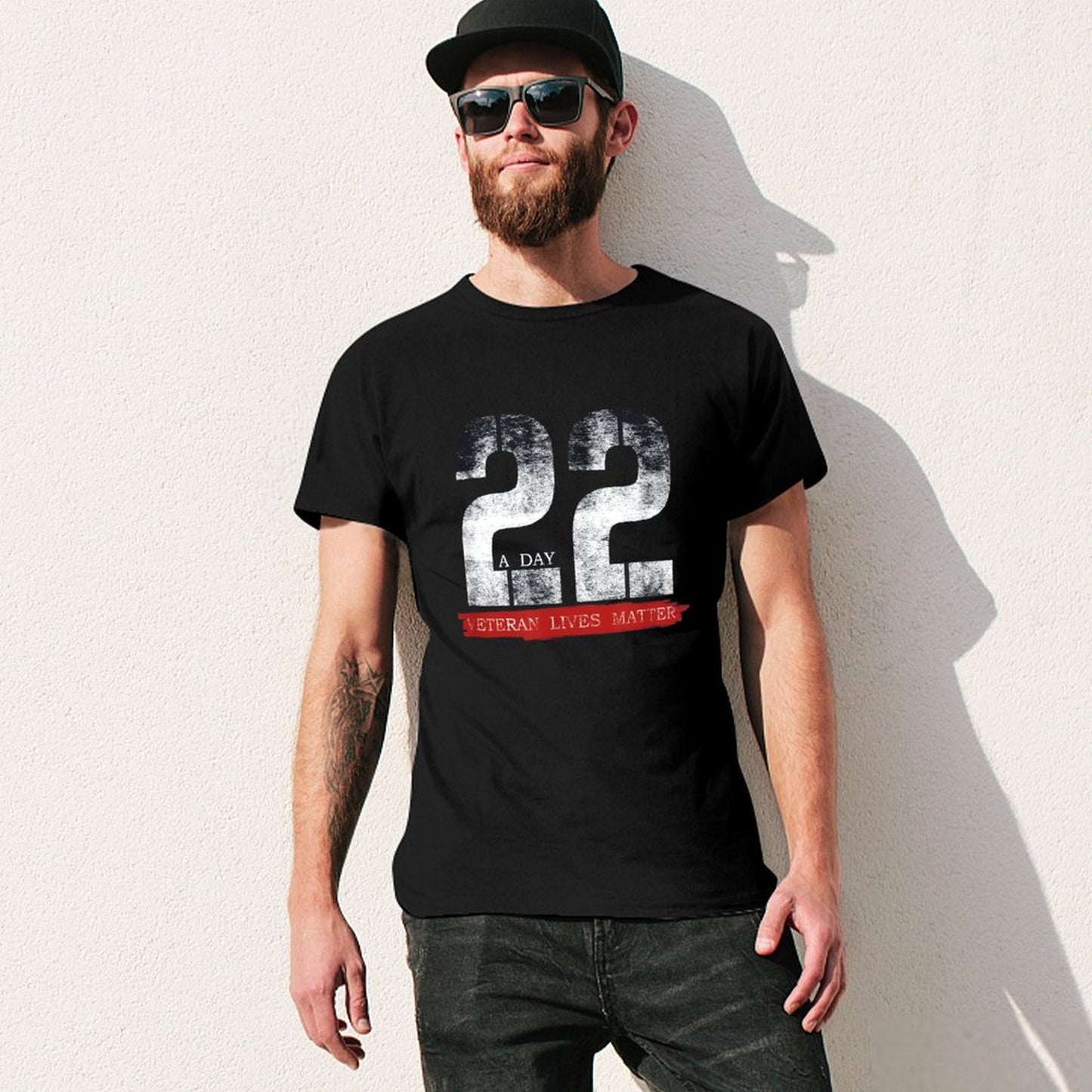 Inkmay Casual Cotton T-shirt A Day Twenty Two Veteran Lives Unisex T-shirtTrueStyle ActiveStyle T-Shirt