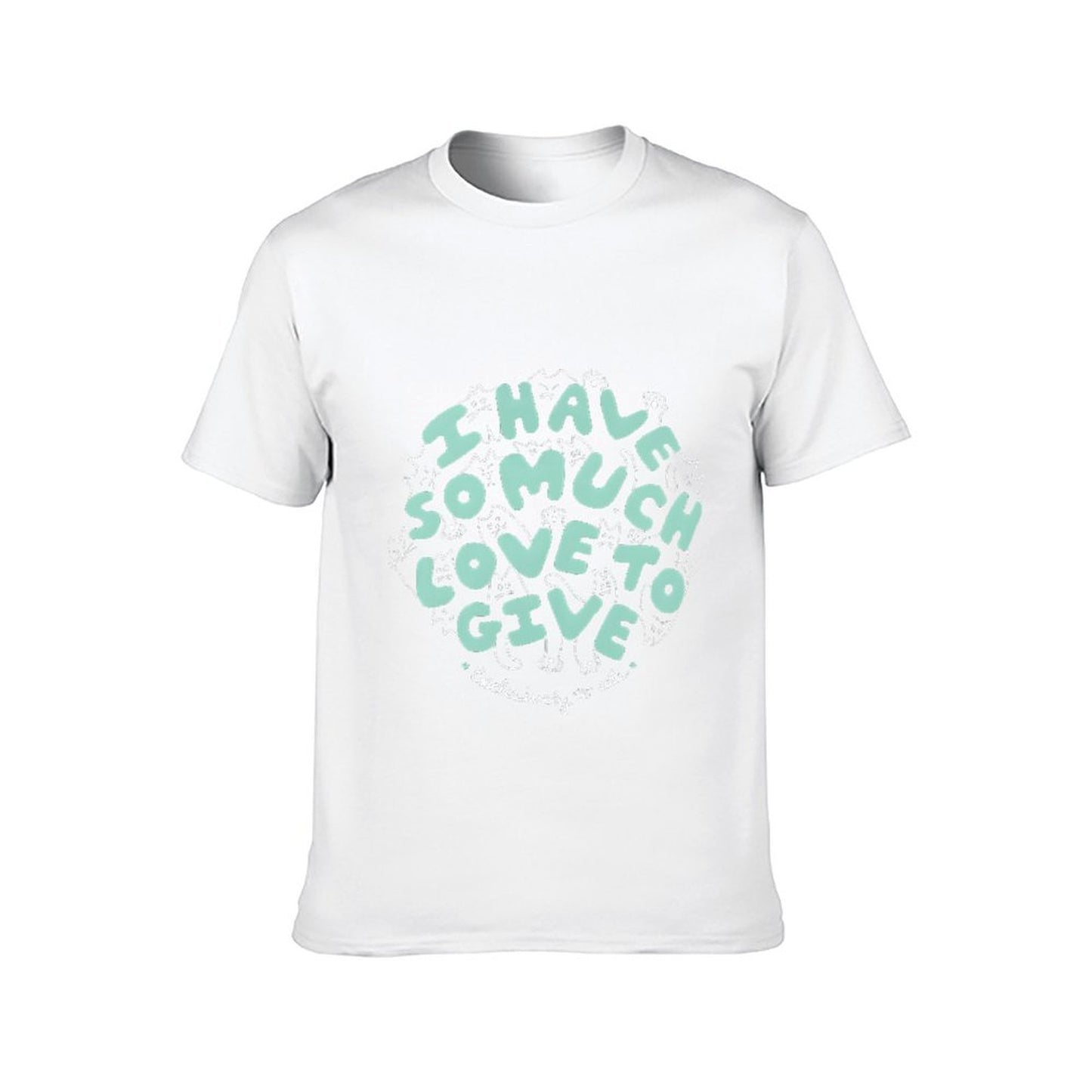 Inkmay Casual Cotton T-shirt Cats Pattern With Love Text Design Unisex T-shirtClean Classic Fit T-Shirt