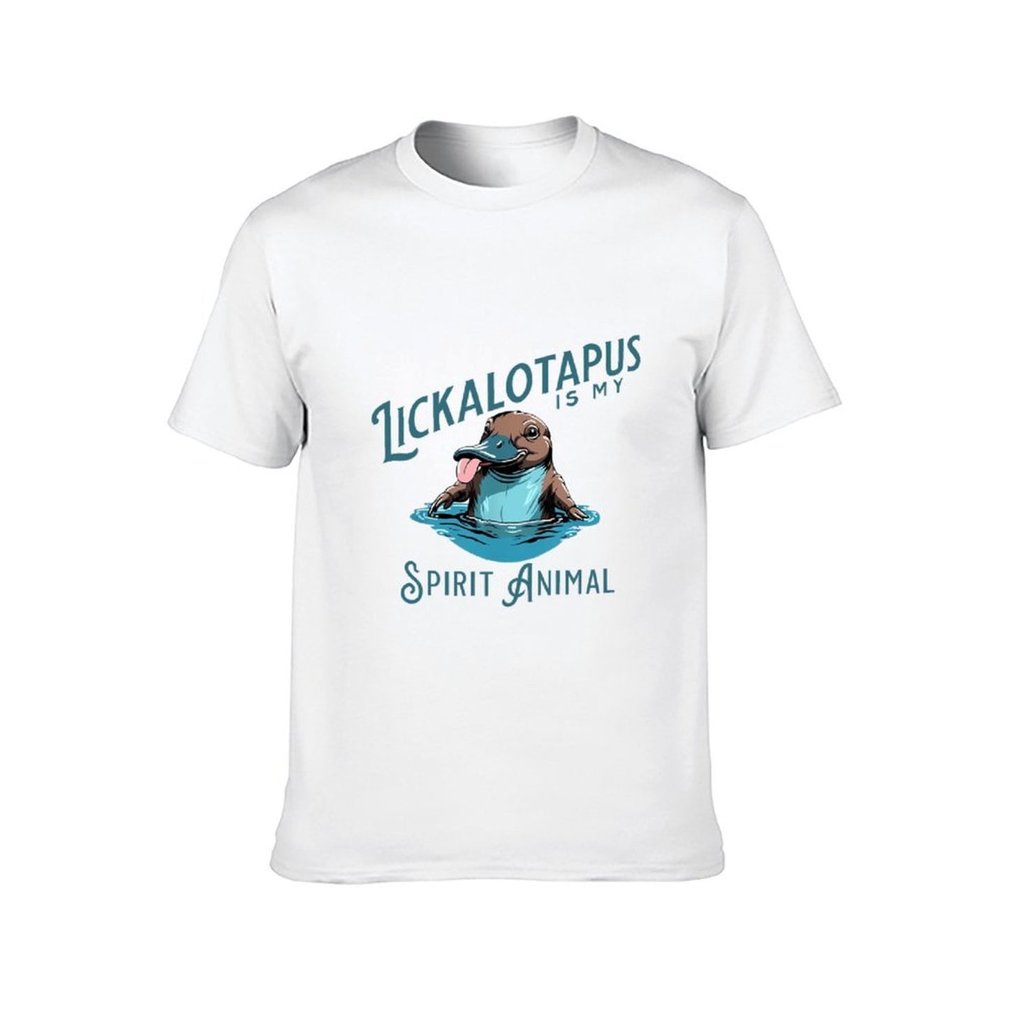 Inkmay Casual Cotton T-shirt Platypus Swimming In Blue Water Unisex T-shirt