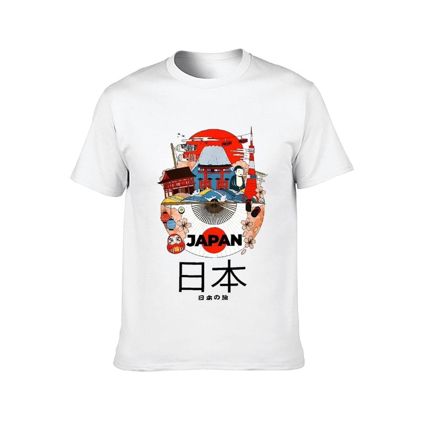 Inkmay Casual Cotton T-shirt Japan Cultural Symbols Artwork Design Print Unisex T-shirtEverydayFit Sport T-Shirt
