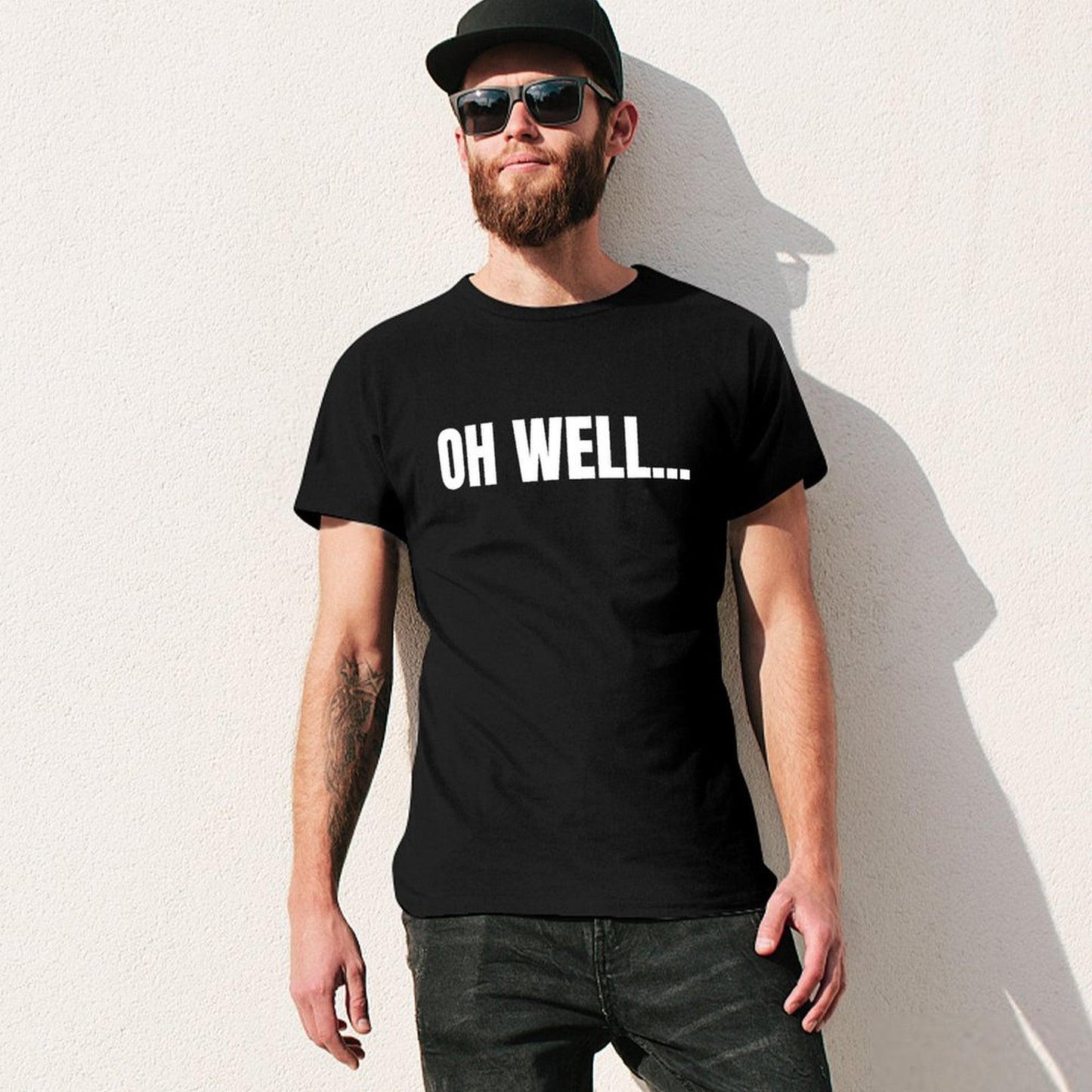 Inkmay Casual Cotton T-shirt Oh Well Pattern Print Art Design Unisex T-shirtRegular 100% Cotton T-Shirt