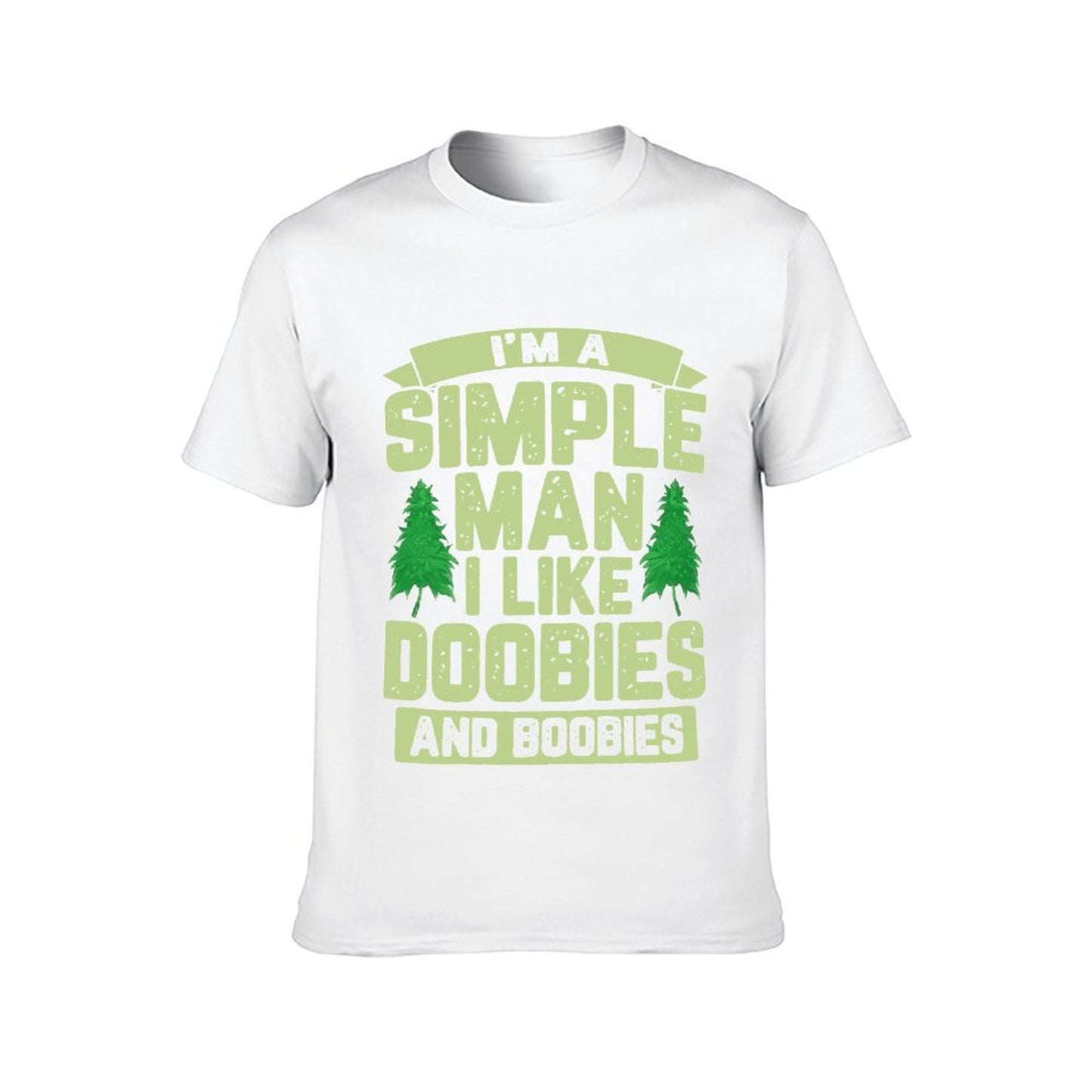 Inkmay Casual Cotton T-shirt Green Trees On Light Background Design Unisex T-shirtBreathable Eco / Sustainable T-Shirt