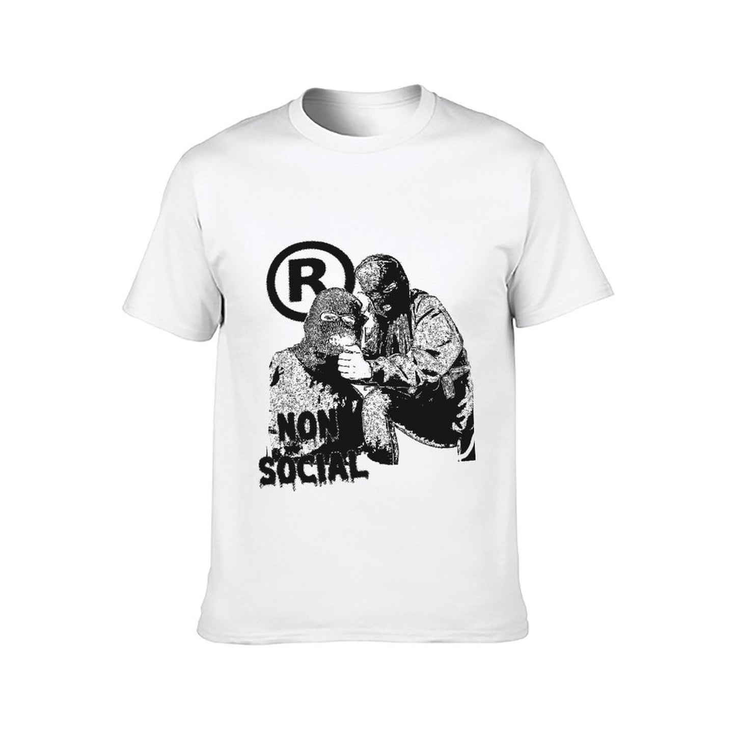 Inkmay Casual Cotton T-shirt Non Social Pattern Prints Art Design Unisex T-shirtClassicStyle ActiveWear T-Shirt