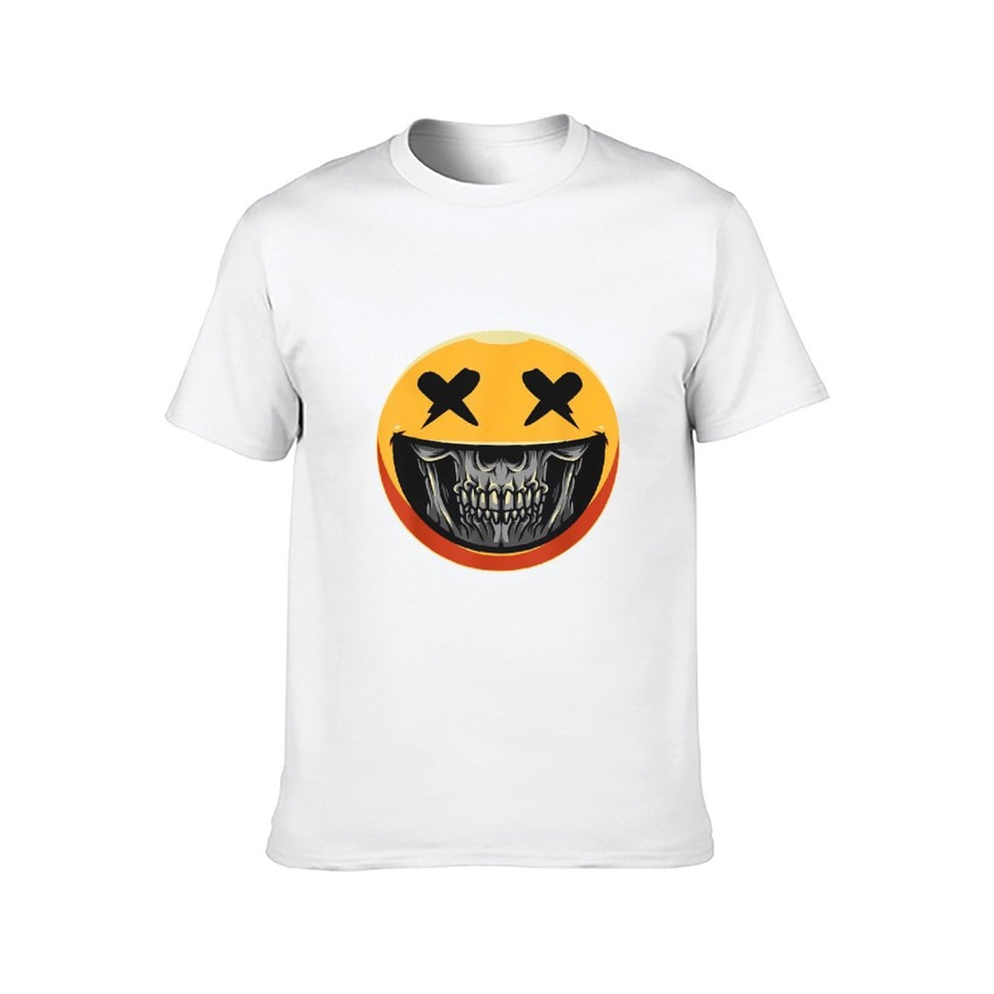 Inkmay Casual Cotton T-shirt Skull Face With Crossed Eyes Unisex T-shirtEasyStyle Sport T-Shirt