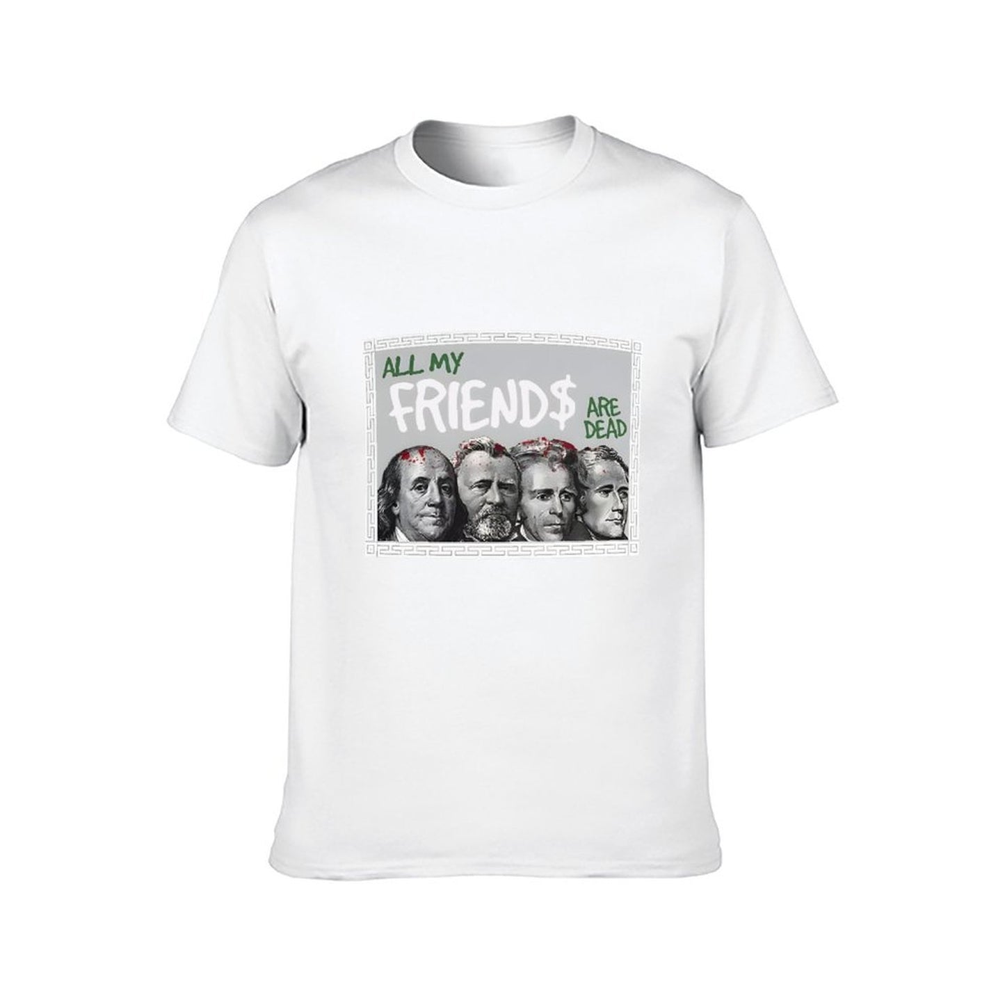 Inkmay Casual Cotton T-shirt All My Friends Are Dead Art Unisex T-shirtPrinting SmoothWear T-Shirt
