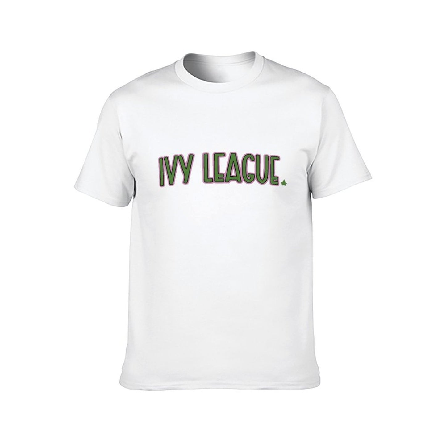Inkmay Casual Cotton T-shirt Ivy League Text On Pink Background Unisex T-shirtPlain Logo-Ready T-Shirt
