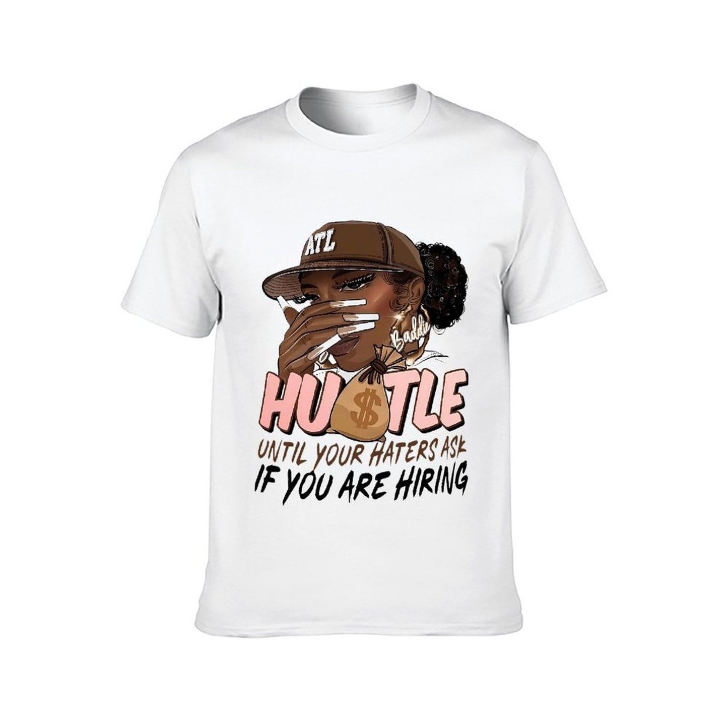 Inkmay Casual Cotton T-shirt Atlanta Hustle Artwork With Moneybag Unisex T-shirtModernFit RelaxFit T-Shirt