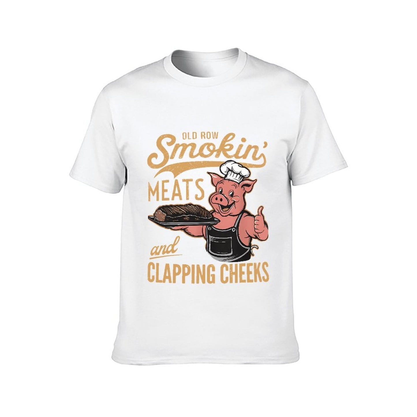 Inkmay Casual Cotton T-shirt Pig Holding Platter With Meat Dish Unisex T-shirtClean Fresh T-Shirt