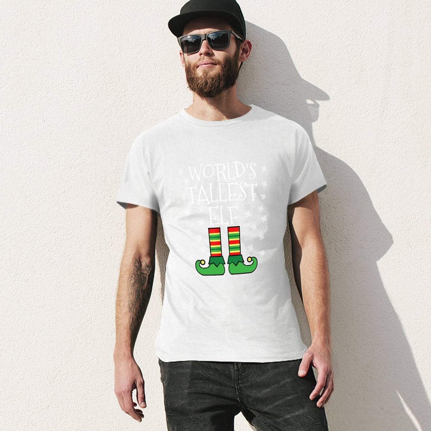 Inkmay Casual Cotton T-shirt Green Elf Shoes With Stripes Unisex T-shirtClassic Heritage T-Shirt