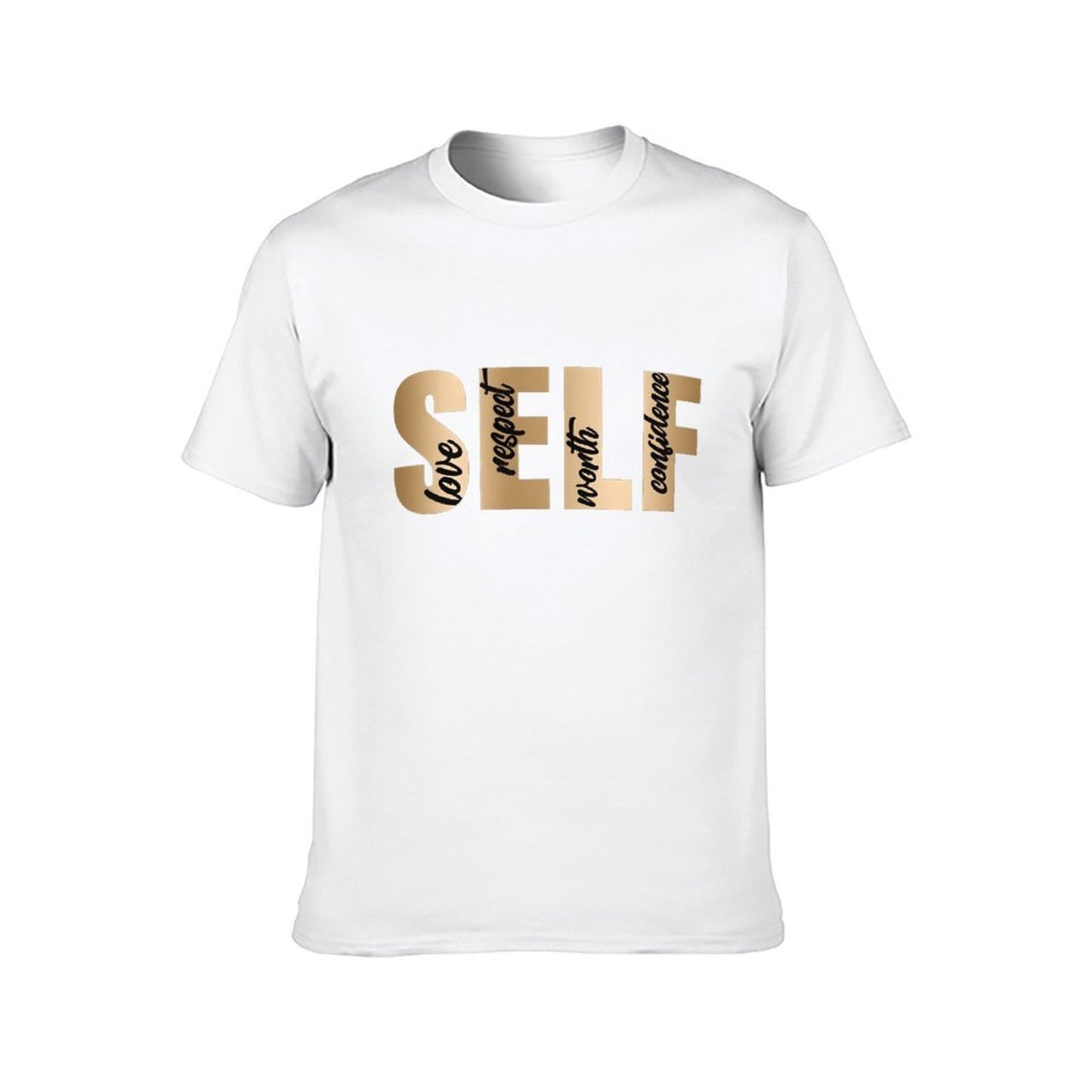 Inkmay Casual Cotton T-shirt Self Love Respect Worth Confidence Art Unisex T-shirtLifestyle Moisture-Wicking T-Shirt