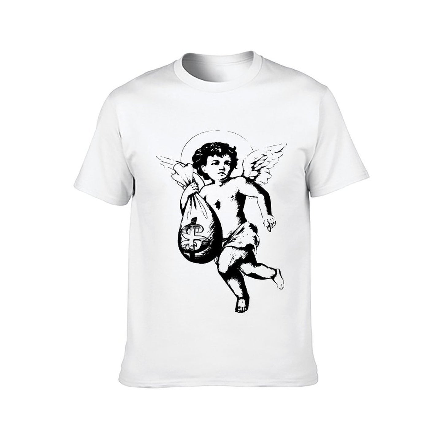 Inkmay Casual Cotton T-shirt Sugar Skull With Roses And Mustache Unisex T-shirtSeamless Relaxed T-Shirt