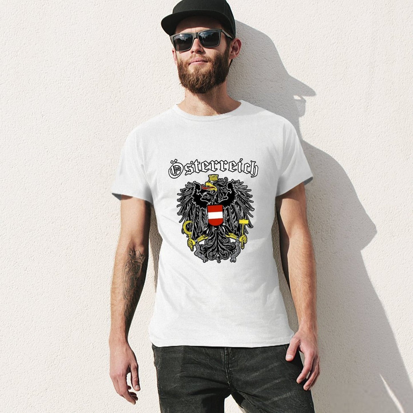 Inkmay Casual Cotton T-shirt Austria Coat Of Arms Pattern Print Unisex T-shirtSharp Softstyle T-Shirt