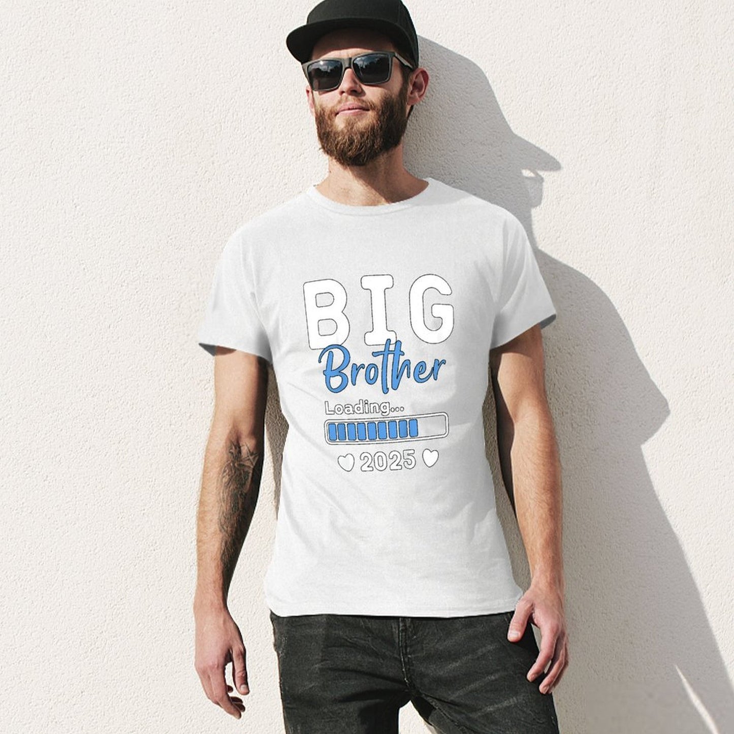 Inkmay Casual Cotton T-shirt Big Brother Loading Bar Pattern Prints Unisex T-shirtSmooth 100% Cotton T-Shirt