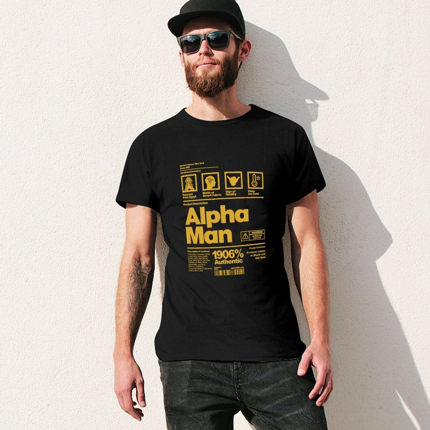 Inkmay Casual Cotton T-shirt Abstract Geometric Shapes On Yellow Background Unisex T-shirtUltra Durable Premium T-Shirt