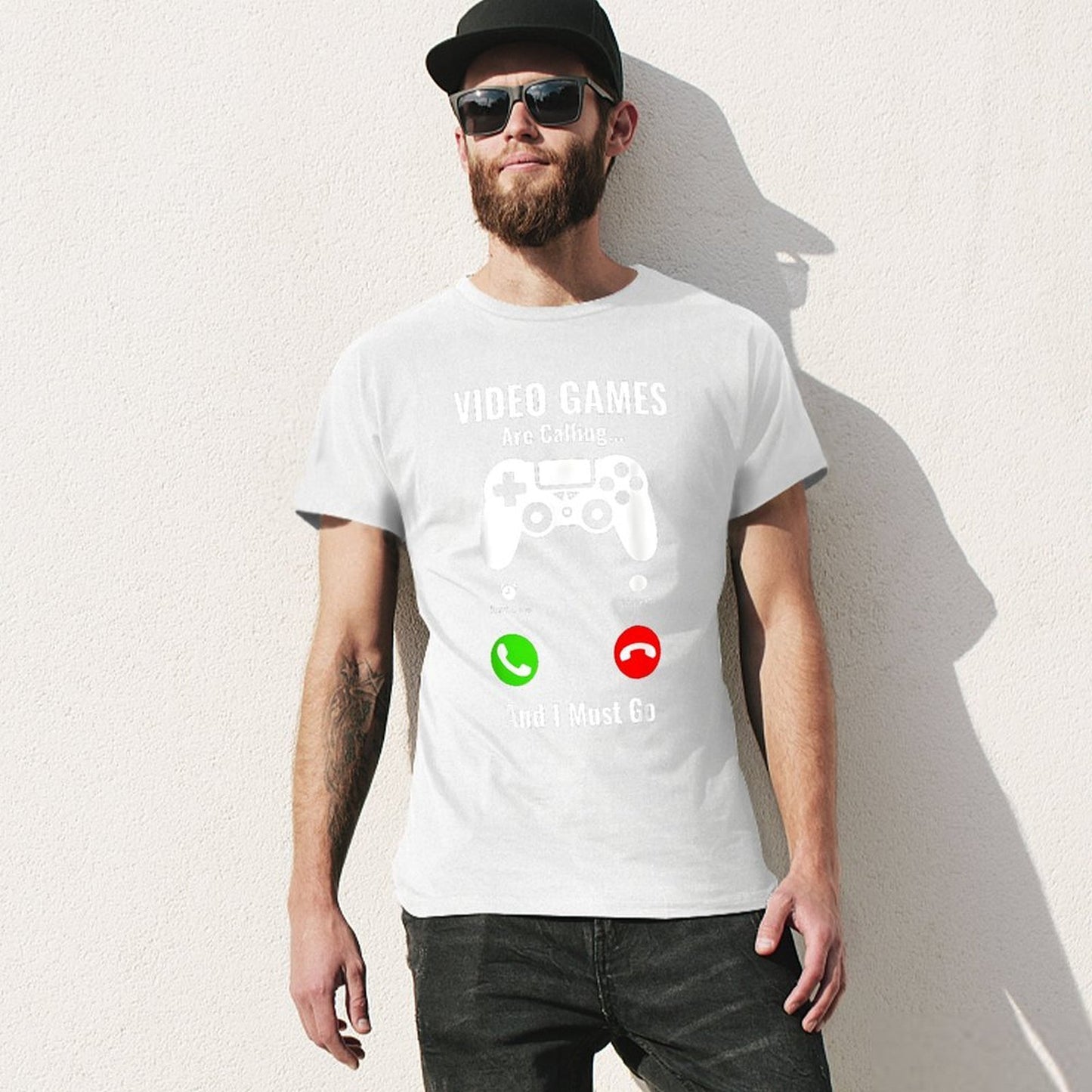 Inkmay Casual Cotton T-shirt Video Games Are Calling And Must Unisex T-shirtClean Edges Standard T-Shirt