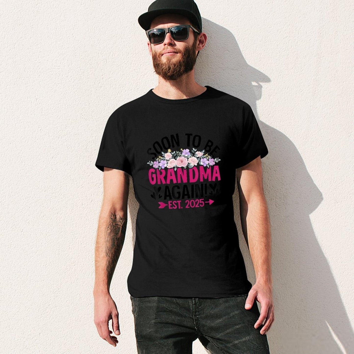 Inkmay Casual Cotton T-shirt Soon To Be Grandma Again Est Unisex T-shirtBatch-Printed Printed T-Shirt