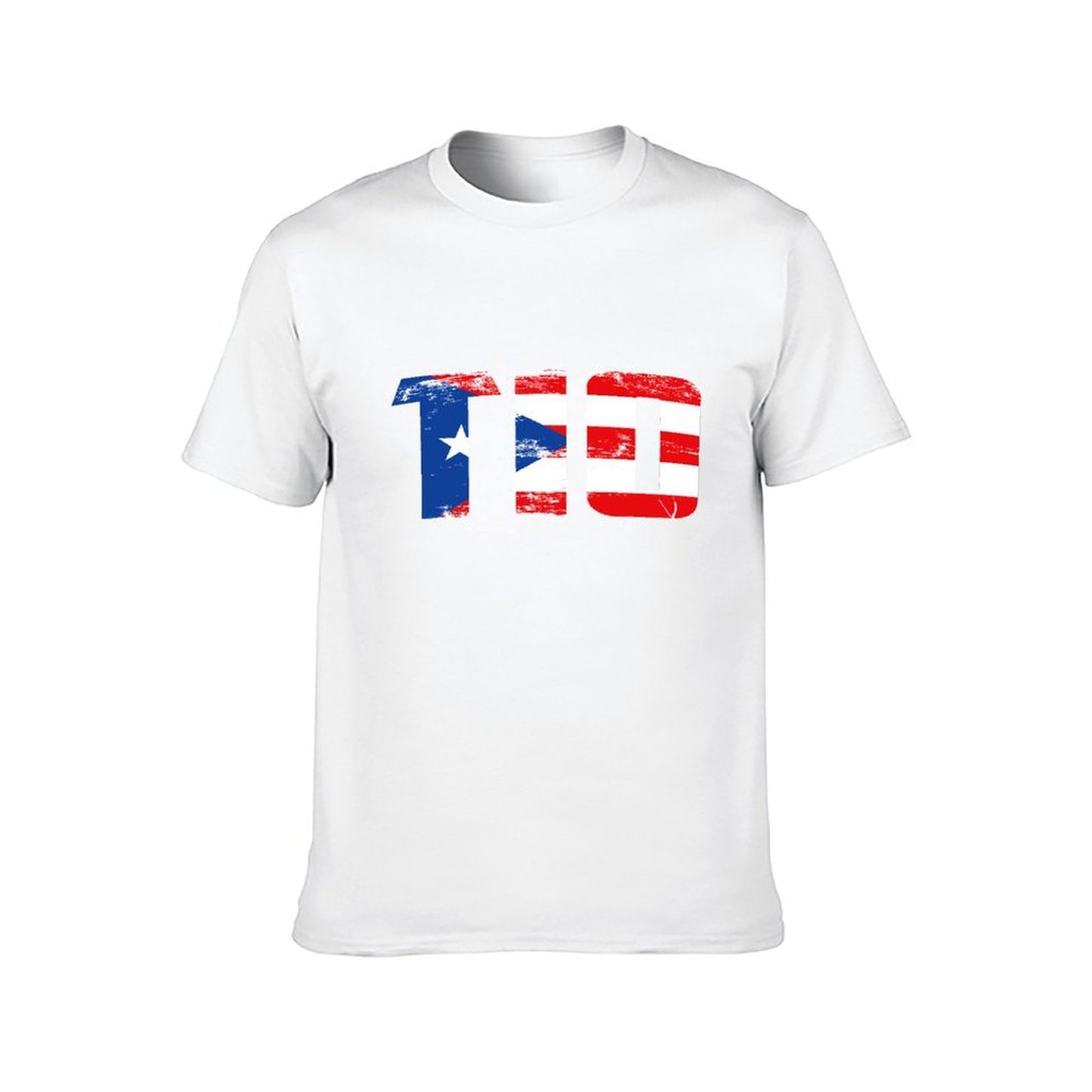 Inkmay Casual Cotton T-shirt Puerto Rican Flag Pattern Print Design Unisex T-shirtDailyFit SimpleFit T-Shirt