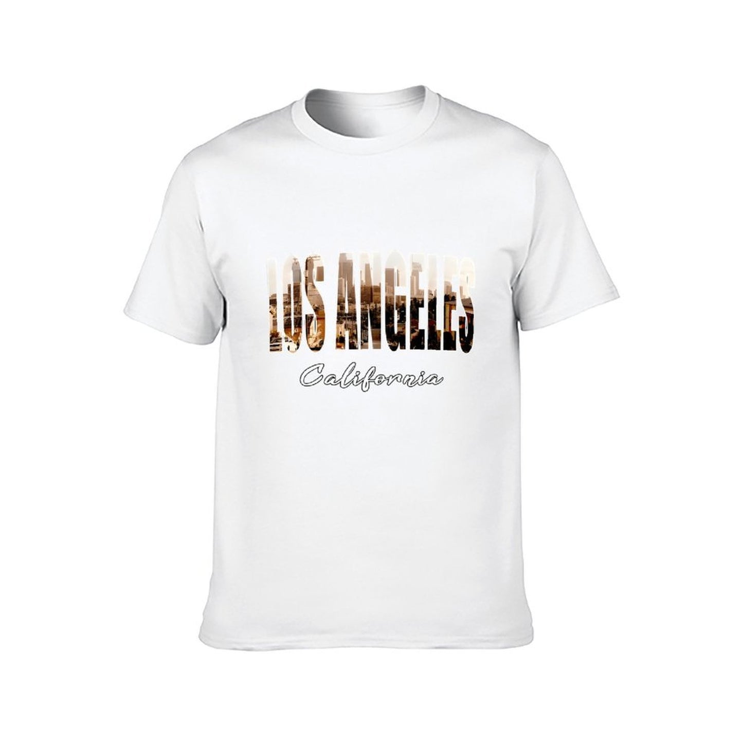 Inkmay Casual Cotton T-shirt Los Angeles California Skyline Art Print Unisex T-shirtEverydayTee Lifestyle T-Shirt