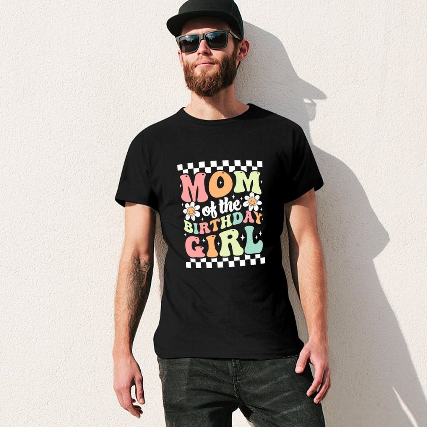 Inkmay Casual Cotton T-shirt Abstract Colorful Shapes On White Background Unisex T-shirtVintage Crew Neck T-Shirt