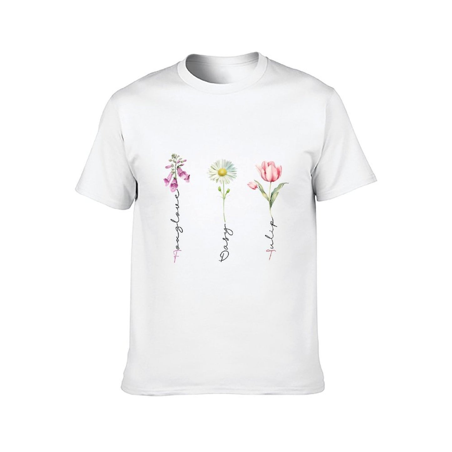 Inkmay Casual Cotton T-shirt Floral Design With Vases And Unisex T-shirtStrong Design-Your-Own T-Shirt