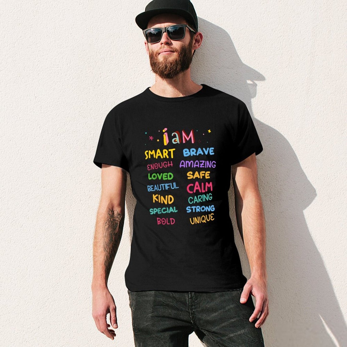 Inkmay Casual Cotton T-shirt Colorful Tie Dye Flowers And Glasses Unisex T-shirtCrisp Print ComfortFit T-Shirt