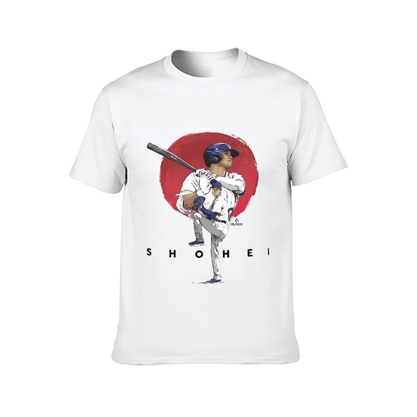 Inkmay Casual Cotton T-shirt Baseball Player Swinging Bat Artwork Design Unisex T-shirtBasic Essential T-Shirt
