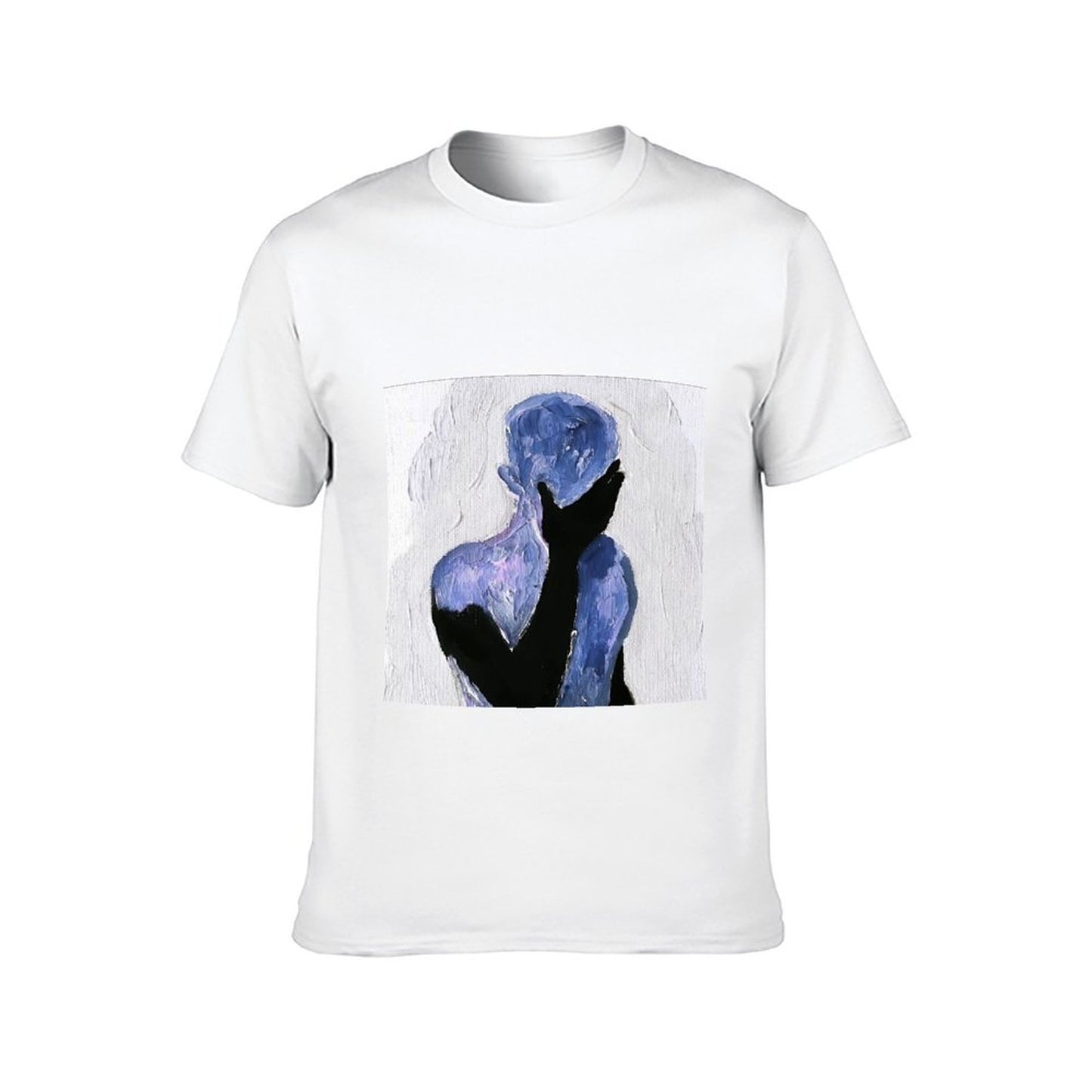 Inkmay Casual Cotton T-shirt Abstract Art With Blue Shadows Unisex T-shirtNeat Crisp Print T-Shirt