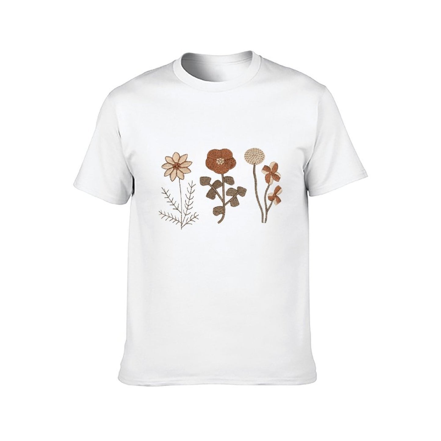 Inkmay Casual Cotton T-shirt Floral Pattern With Beaded Texture Unisex T-shirtActive Essential T-Shirt