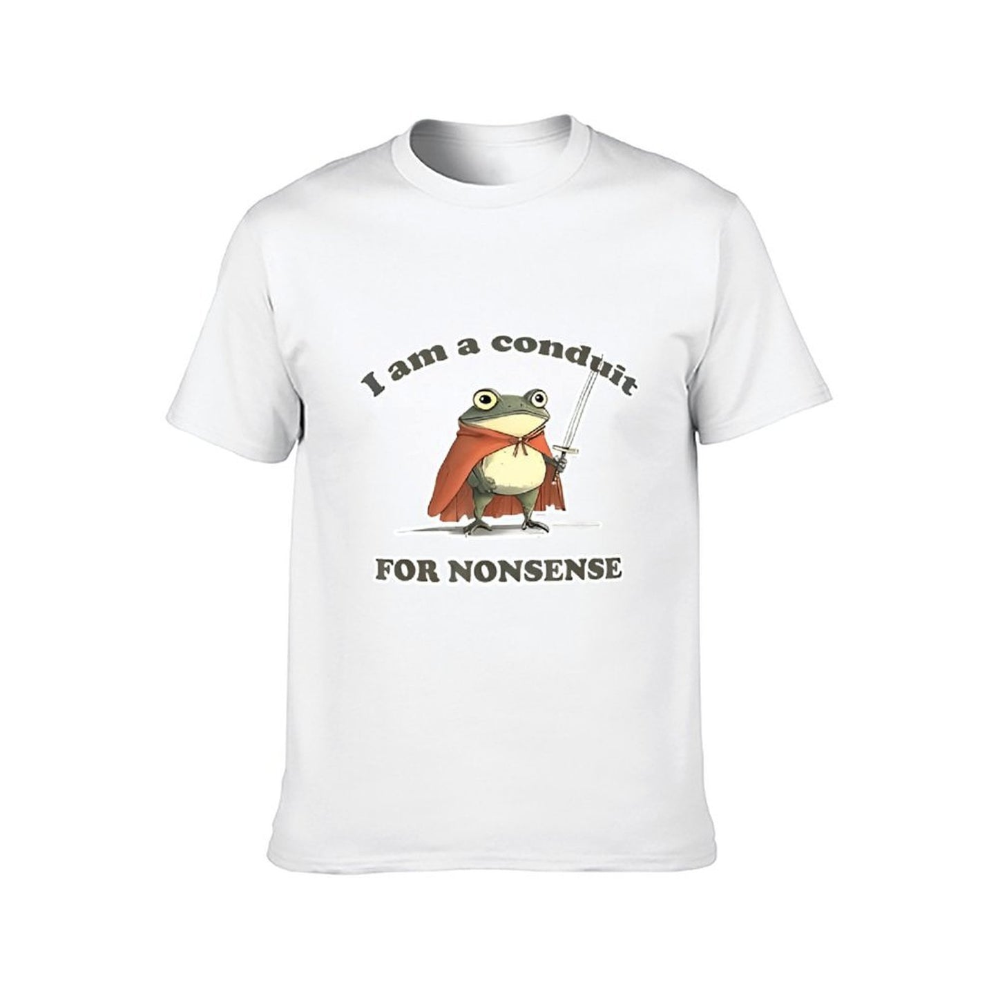 Inkmay Casual Cotton T-shirt Frog Wears Cape Holds Sword Boldly Unisex T-shirtAllDay EssentialFit T-Shirt