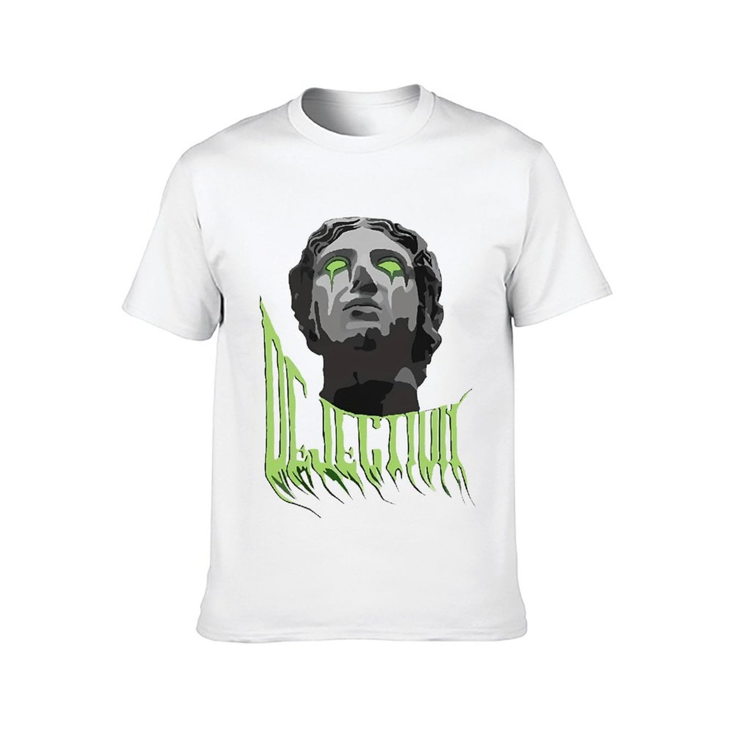 Inkmay Casual Cotton T-shirt Dark Art Statue With Green Eyes Unisex T-shirtPure SoftTouch T-Shirt