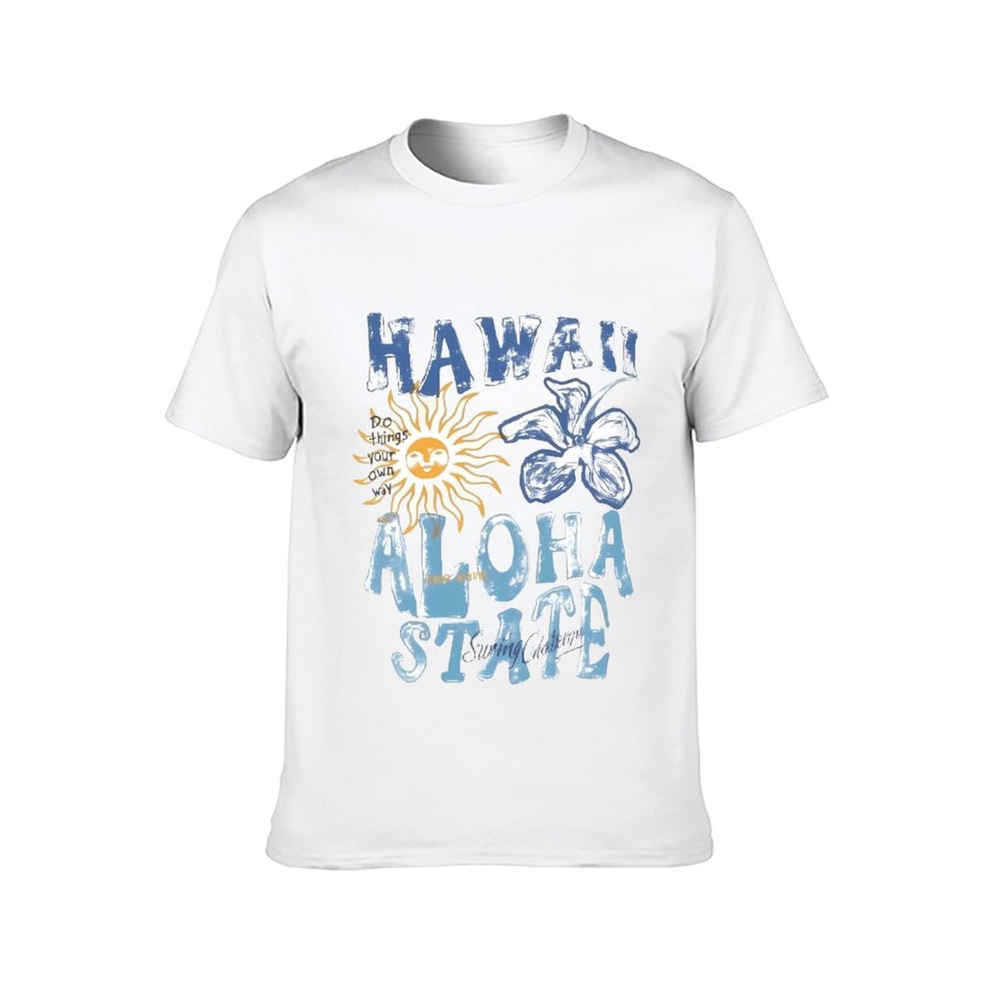 Inkmay Casual Cotton T-shirt Hawaii Aloha State Sunflower And Sunshine Unisex T-shirtActiveStyle Daily T-Shirt