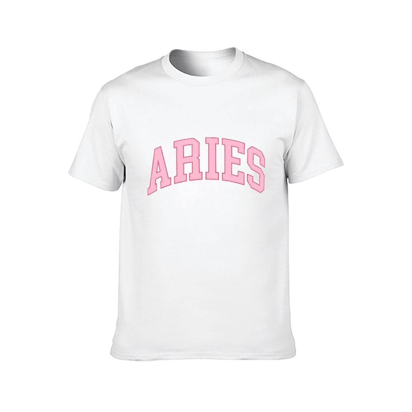 Inkmay Casual Cotton T-shirt Aries Pink Background With White Letters Unisex T-shirtLifestyleLine DailyFit T-Shirt