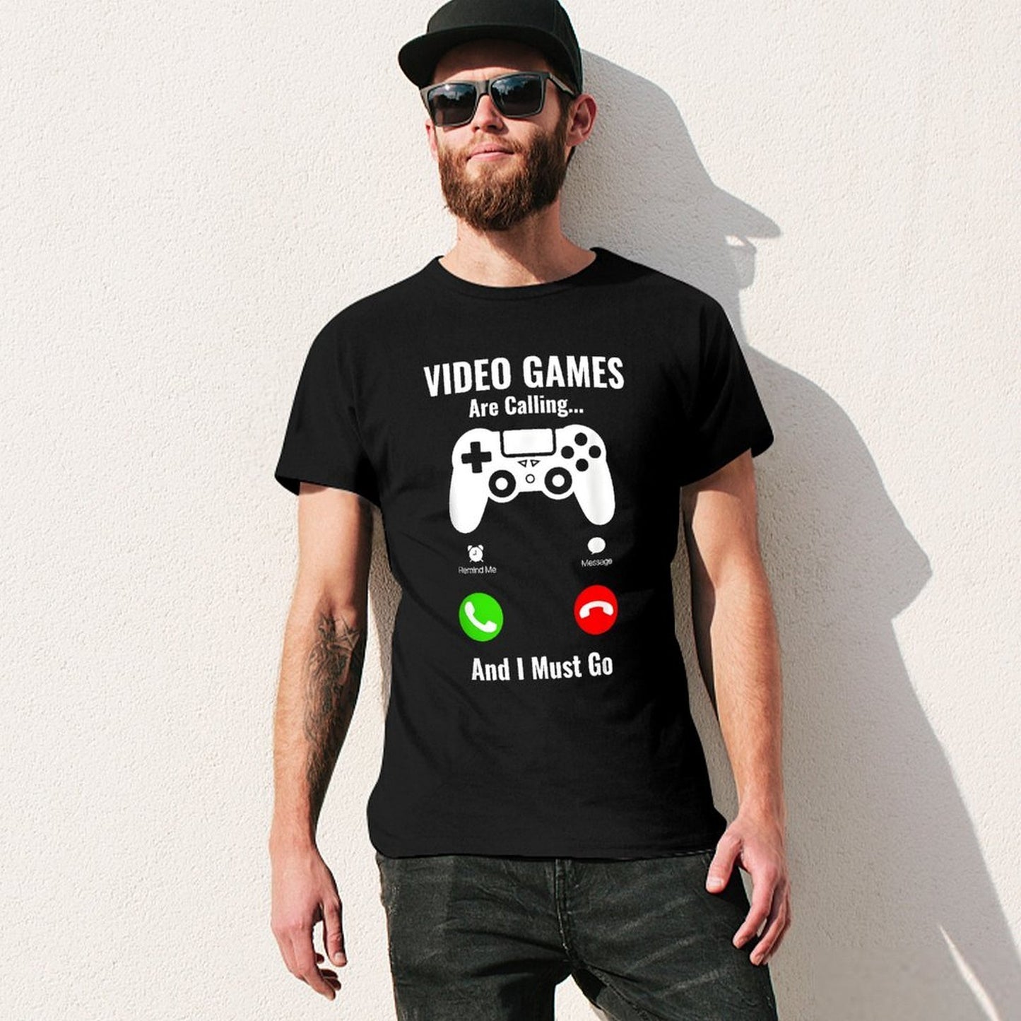 Inkmay Casual Cotton T-shirt Video Games Are Calling And Must Unisex T-shirtClean Edges Standard T-Shirt
