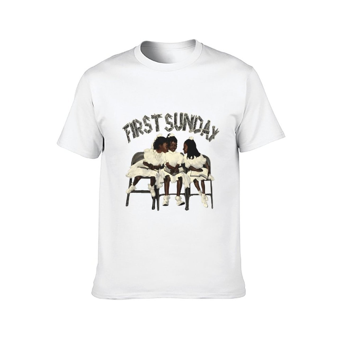 Inkmay Casual Cotton T-shirt First Sunday Girls In White Dresses Unisex T-shirtAllDay EasyWear T-Shirt