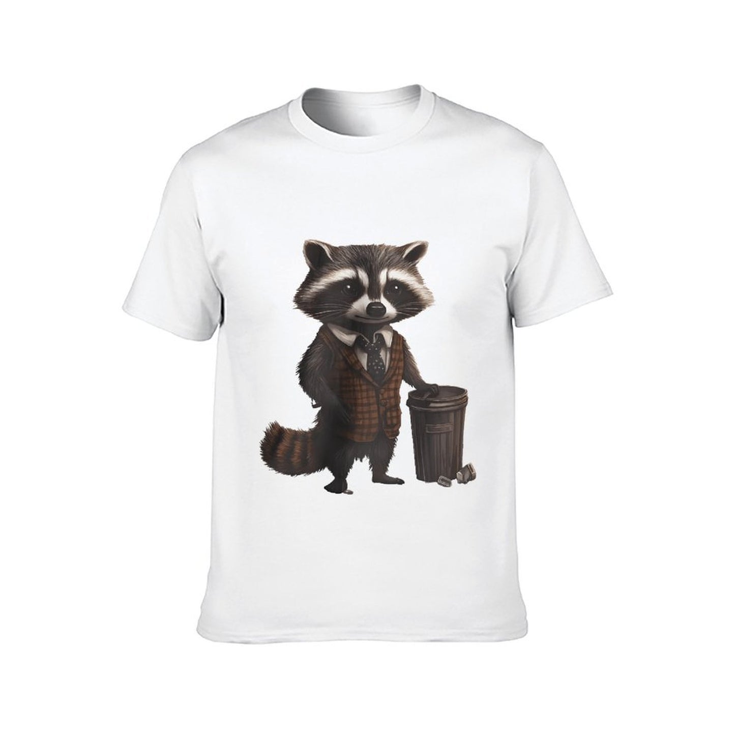Inkmay Casual Cotton T-shirt Stylish Raccoon Wears Vest And Tie Unisex T-shirtMinimal Men¡¯s / Women¡¯s / Youth T-Shirt