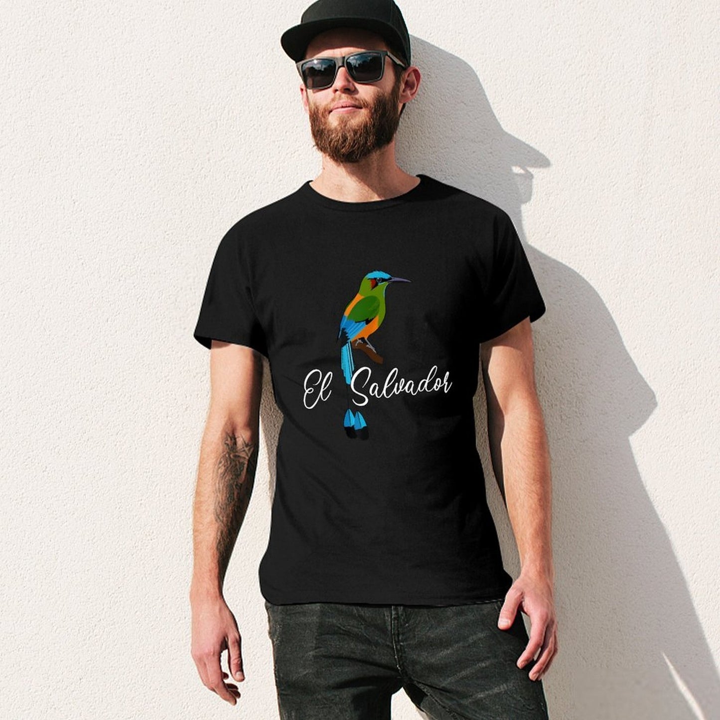 Inkmay Casual Cotton T-shirt Colorful Bird On Branch El Salvador Unisex T-shirtRefined EasyStyle T-Shirt