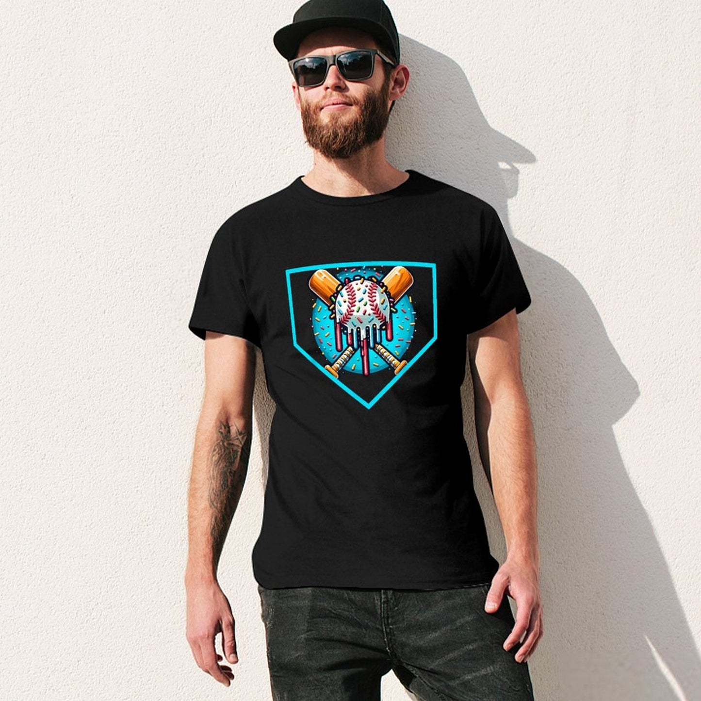 Inkmay Casual Cotton T-shirt Back The Blue Police Support Design Unisex T-shirtNatural Indoor T-Shirt