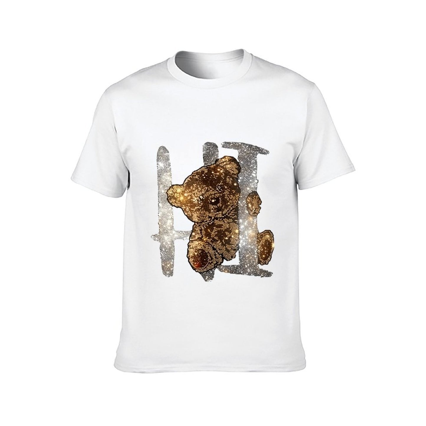 Inkmay Casual Cotton T-shirt Golden Abstract Design With Sparkling Elements Unisex T-shirtPure Moisture-Wicking T-Shirt