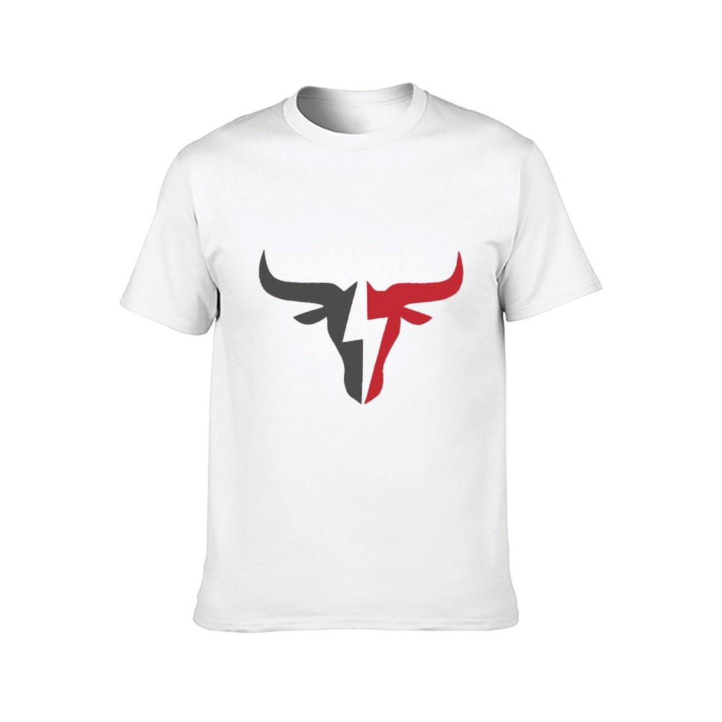 Inkmay Casual Cotton T-shirt Abstract Red And Gray Design Unisex T-shirtLong Lasting PureStyle T-Shirt