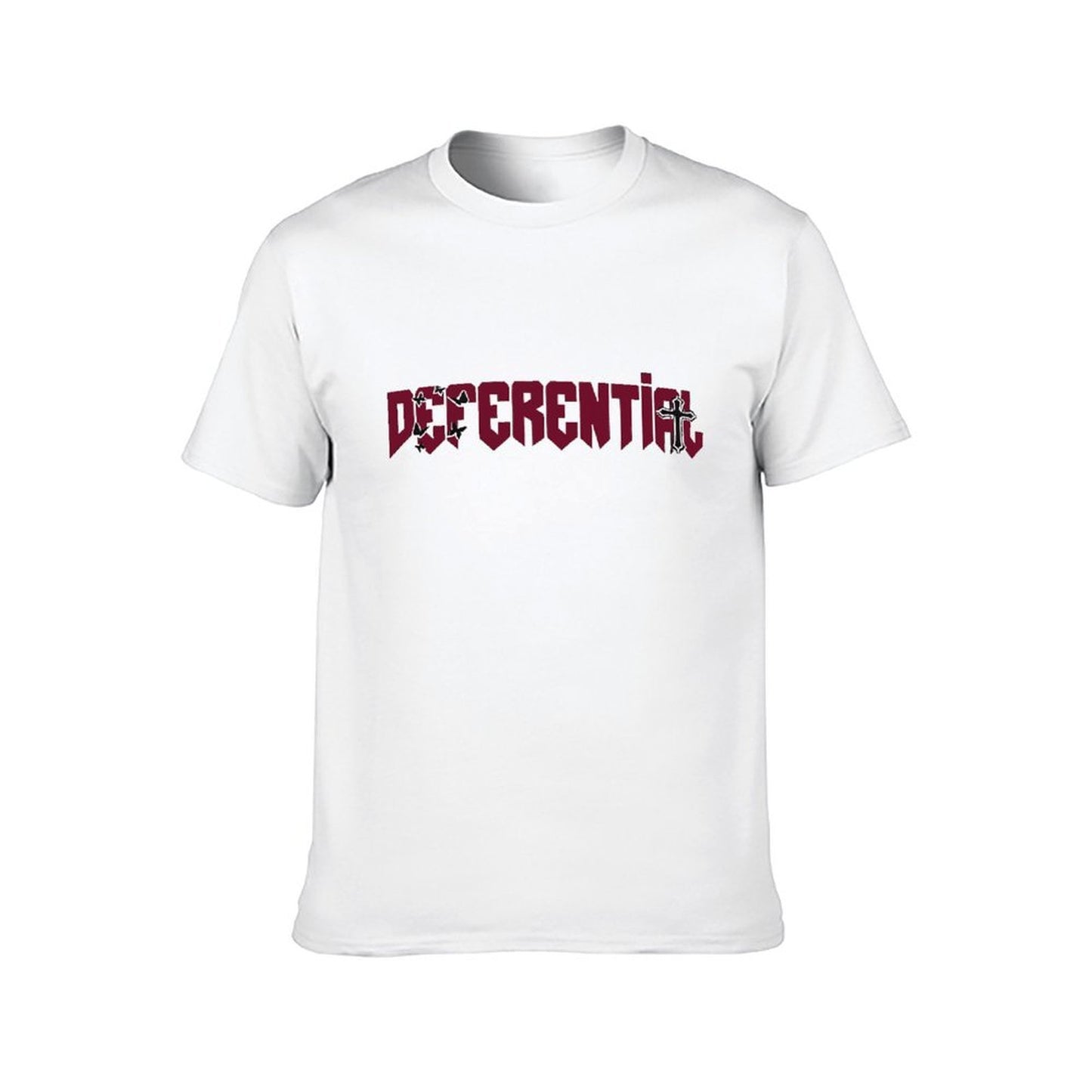 Inkmay Casual Cotton T-shirt Differential Logo With Cross And Butterflies Unisex T-shirtEverydayWear Active T-Shirt