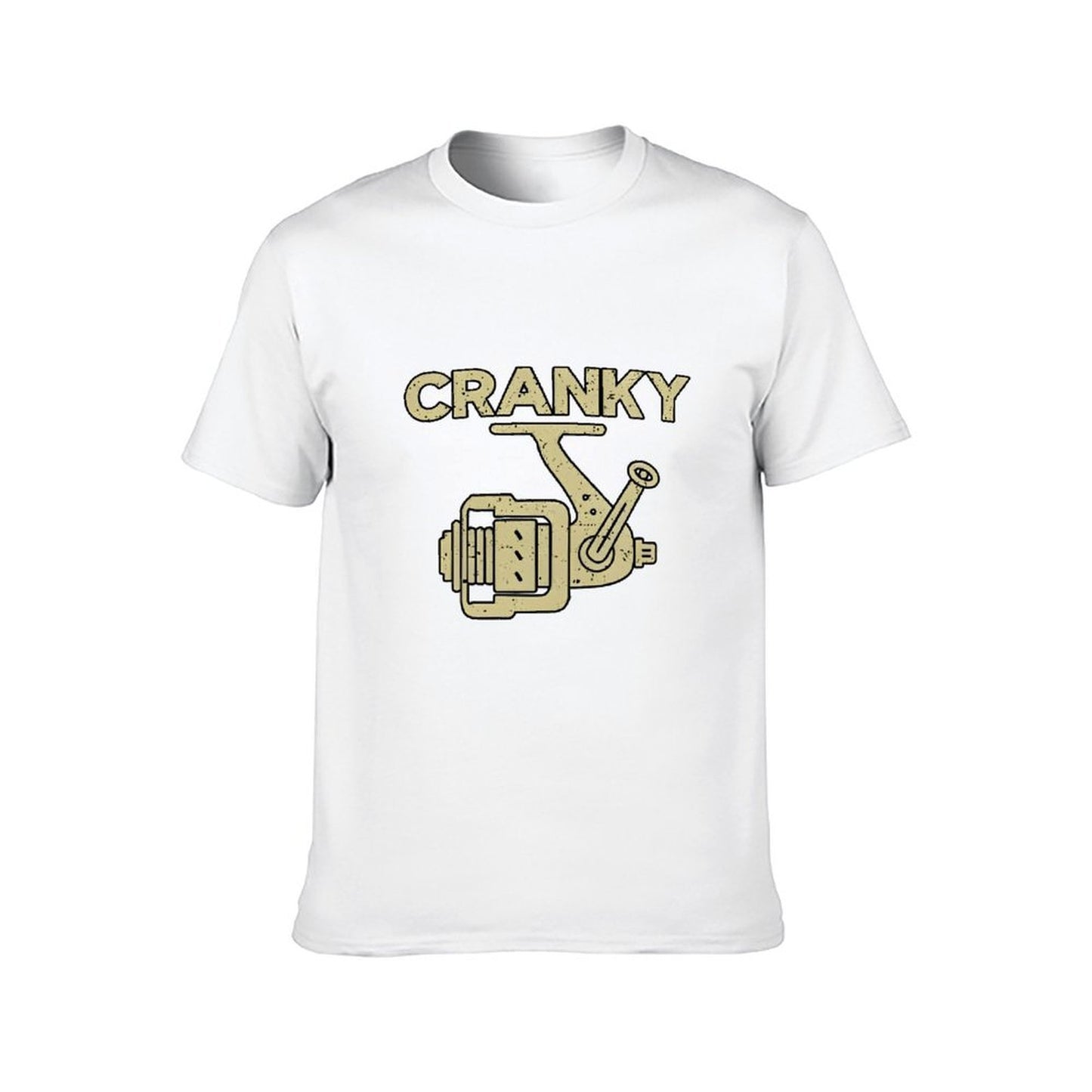 Inkmay Casual Cotton T-shirt Fishing Reel Design With Cranky Text Unisex T-shirtChill Midweight T-Shirt